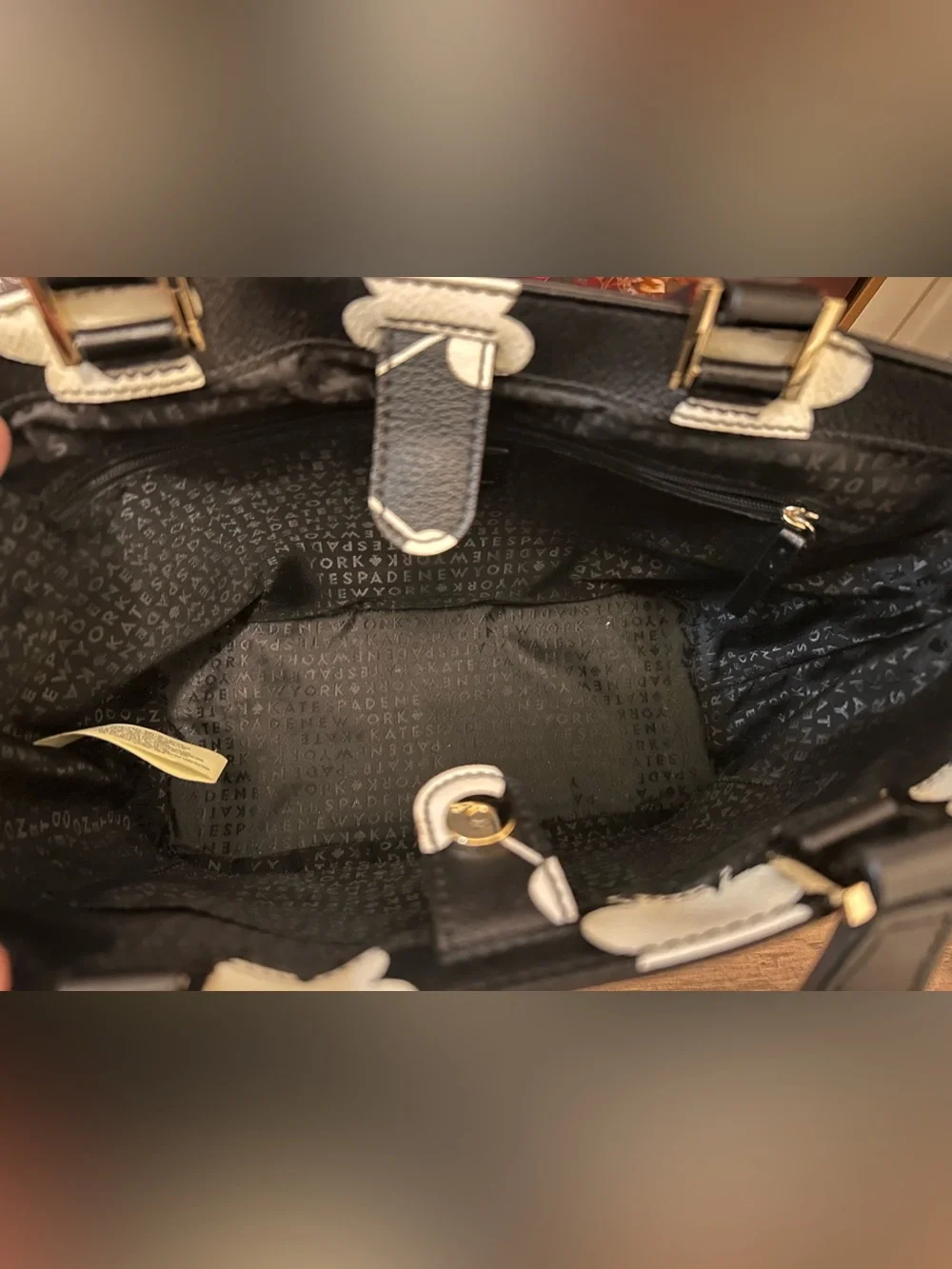 kate spade Black & White Clover Pattern Tote